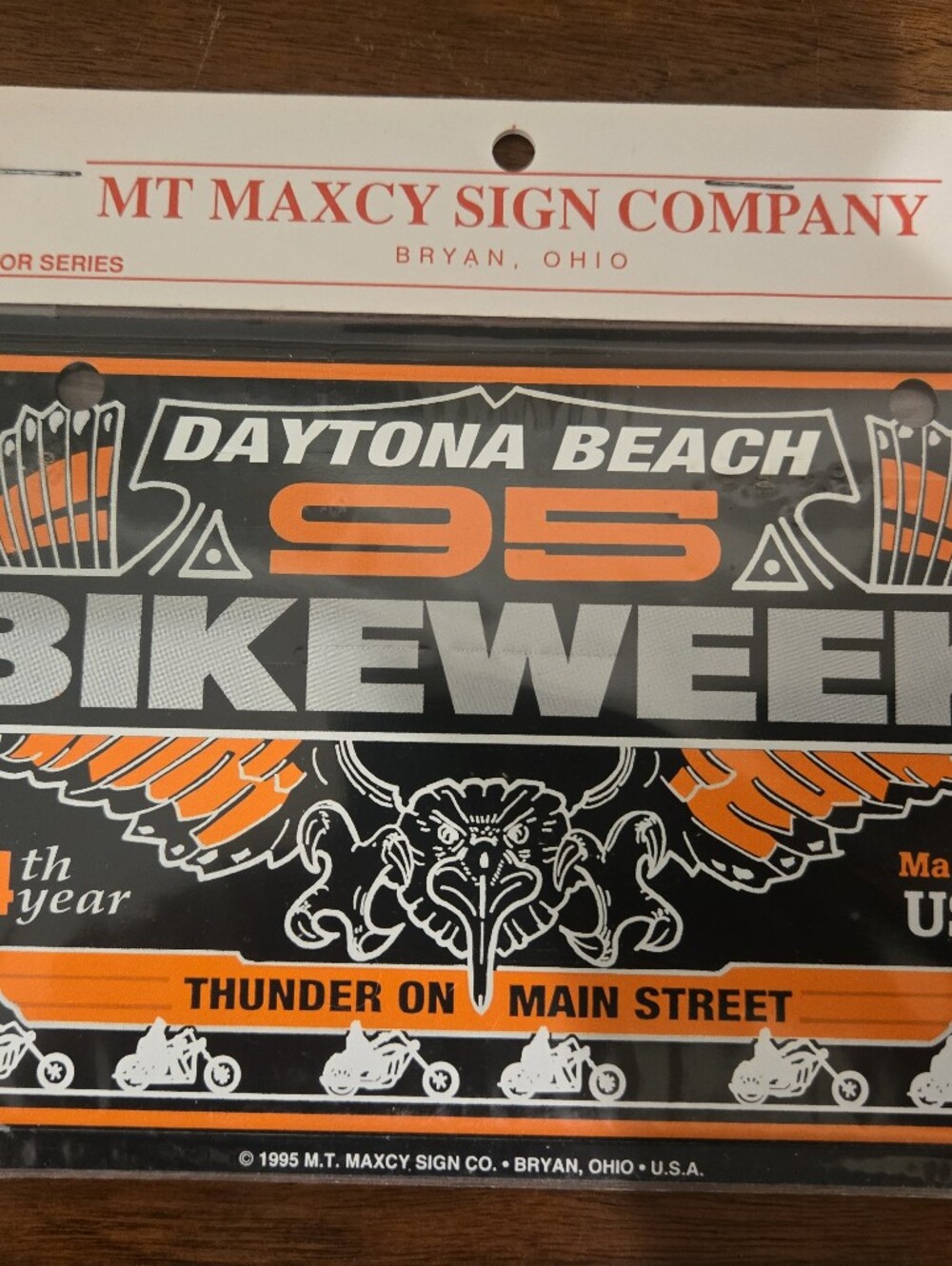 Harley-Davidson Black Orange Silver Daytona Beach Bike Week Sign